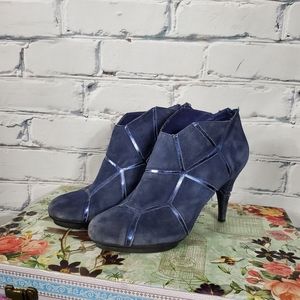United Nude Blue Suede Mosaic Ankle Boots